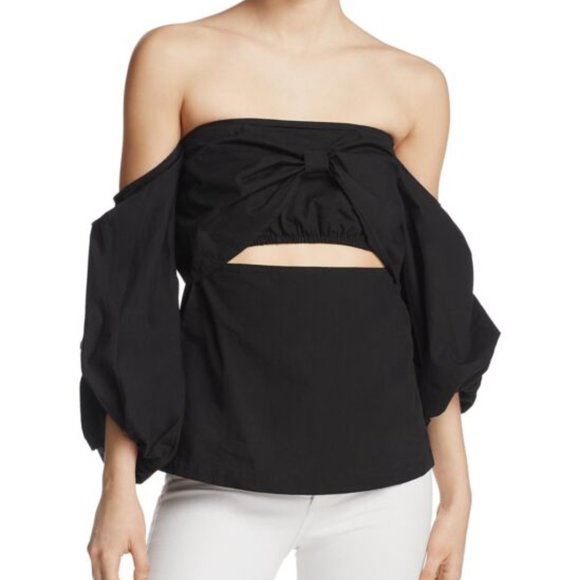 NWT MLM Label Off-Shoulder Cutout Top Black - Picture 10 of 10